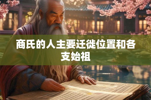 商氏的人主要迁徙位置和各支始祖