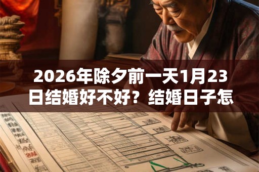 2026年除夕前一天1月23日结婚好不好？结婚日子怎么选？