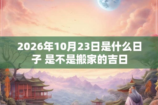 2026年10月23日是什么日子 是不是搬家的吉日 2026年10月23日是什么日子 是不是搬家的吉日
