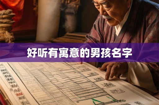 好听有寓意的男孩名字