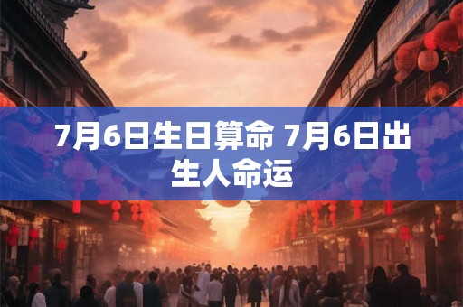 7月6日生日算命 7月6日出生人命运 7月6日生日算命 7月6日出生人命运