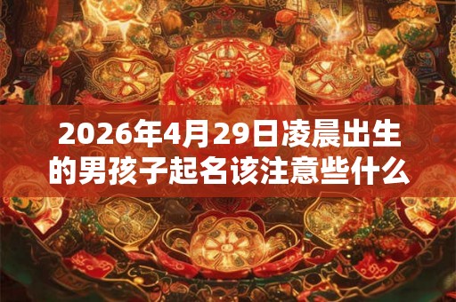 2026年4月29日凌晨出生的男孩子起名该注意些什么