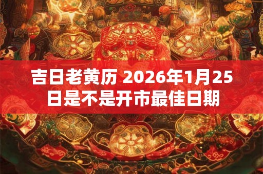 吉日老黄历 2026年1月25日是不是开市最佳日期 吉日老黄历 2026年1月25日是不是开市最佳日期