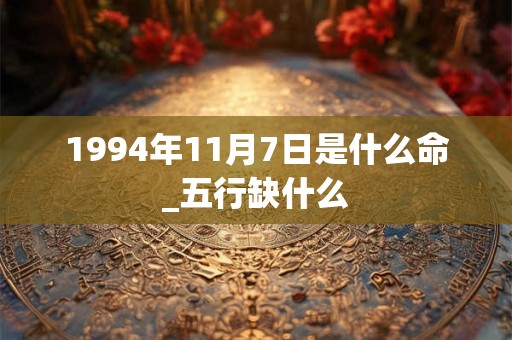 1994年11月7日是什么命_五行缺什么