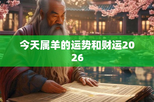 今天属羊的运势和财运2026