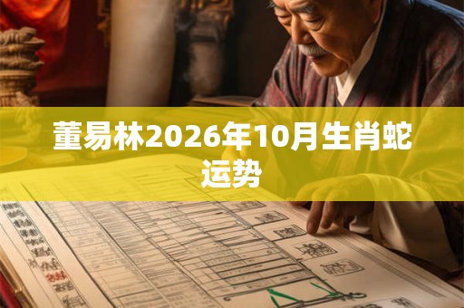 董易林2026年10月生肖蛇运势