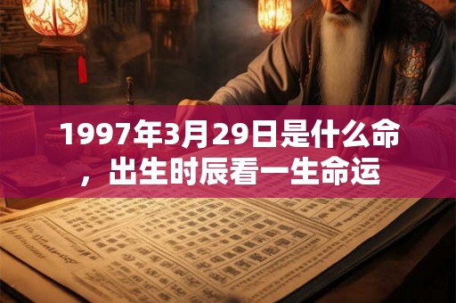 1997年3月29日是什么命，出生时辰看一生命运