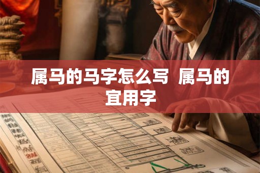 属马的马字怎么写  属马的宜用字
