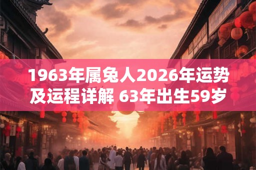 1963年属兔人2026年运势及运程详解 63年出生59岁兔人在虎年每月运势