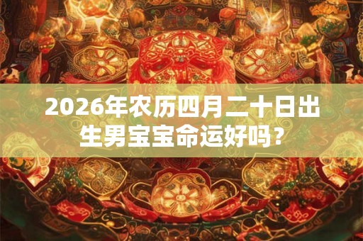 2026年农历四月二十日出生男宝宝命运好吗？