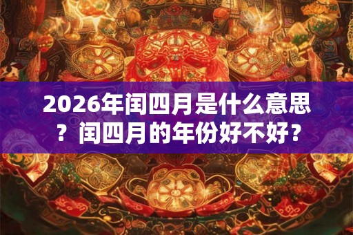 2026年闰四月是什么意思?闰四月的年份好不好? 2026年闰四月是什么意思?闰四月的年份好不好?