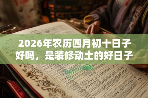 2026年农历四月初十日子好吗，是装修动土的好日子吗？
