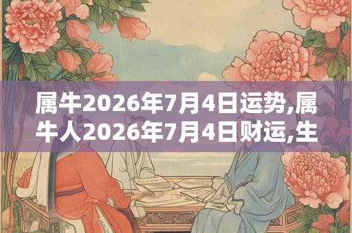 属牛2026年7月4日运势,属牛人2026年7月4日财运,生肖牛2026年7月4日运势