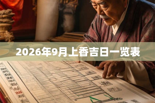 2026年9月上香吉日一览表 2026年9月上香吉日一览表