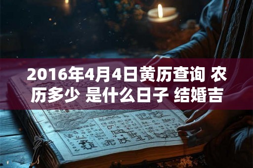 2016年4月4日黄历查询 农历多少 是什么日子 结婚吉时