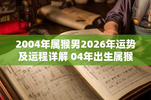 2004年属猴男2026年运势及运程详解 04年出生属猴人2026全年每月运势男性