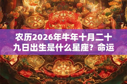 农历2026年牛年十月二十九日出生是什么星座?命运运势如何? 农历2026年牛年十月二十九日出生是什么星座?命运运势如何?