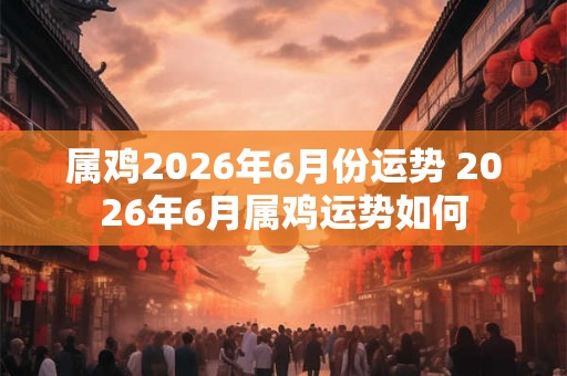 属鸡2026年6月份运势 2026年6月属鸡运势如何