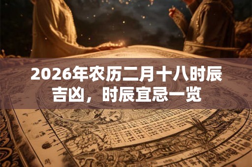 2026年农历二月十八时辰吉凶，时辰宜忌一览