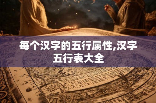每个汉字的五行属性,汉字五行表大全