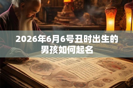 2026年6月6号丑时出生的男孩如何起名