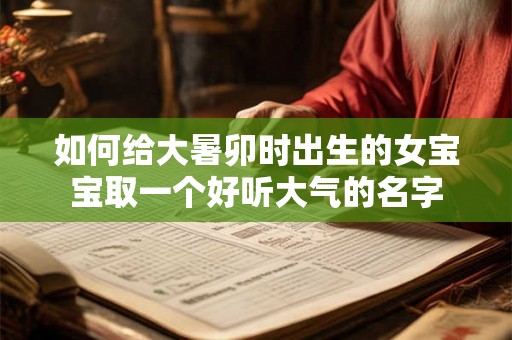 如何给大暑卯时出生的女宝宝取一个好听大气的名字