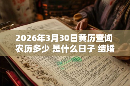 2026年3月30日黄历查询 农历多少 是什么日子 结婚吉时