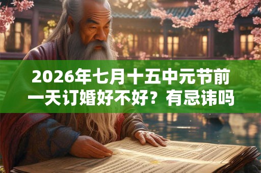 2026年七月十五中元节前一天订婚好不好？有忌讳吗？