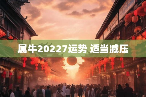 属牛20227运势 适当减压