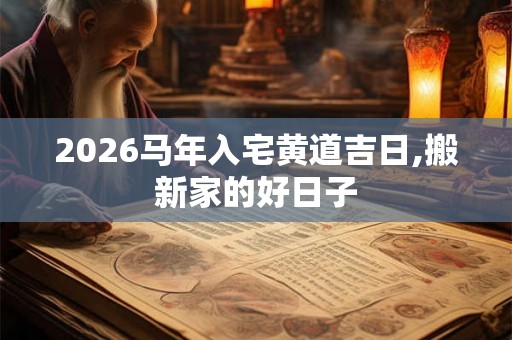 2026马年入宅黄道吉日,搬新家的好日子