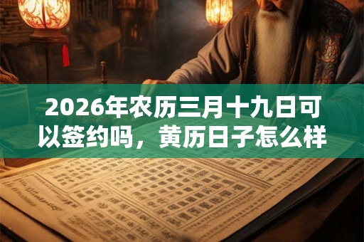 2026年农历三月十九日可以签约吗，黄历日子怎么样？