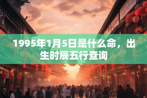 1995年1月5日是什么命，出生时辰五行查询
