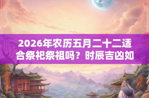 2026年农历五月二十二适合祭祀祭祖吗?时辰吉凶如何? 2026年农历五月二十二适合祭祀祭祖吗?时辰吉凶如何?