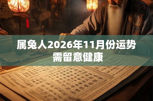 属兔人2026年11月份运势 需留意健康