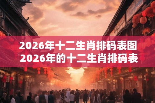 2026年十二生肖排码表图 2026年的十二生肖排码表图是什么样的