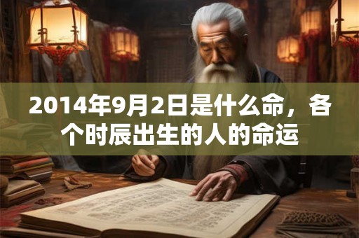 2014年9月2日是什么命，各个时辰出生的人的命运