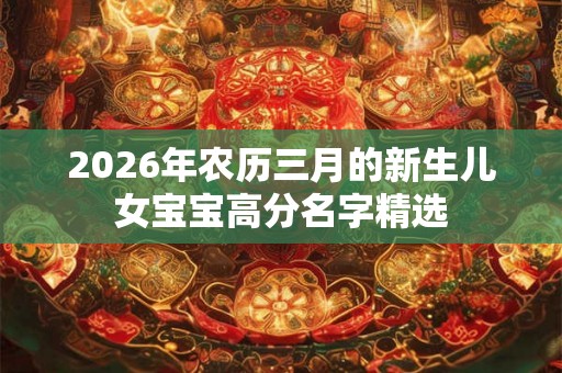 2026年农历三月的新生儿女宝宝高分名字精选
