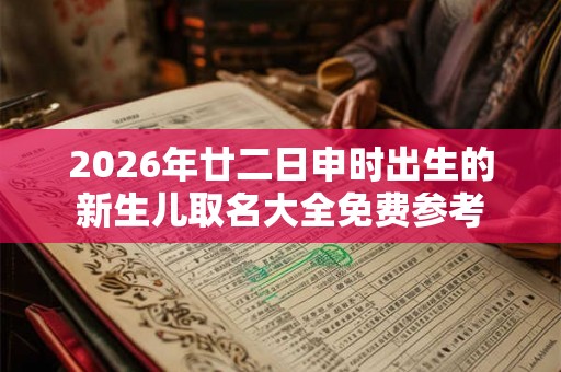 2026年廿二日申时出生的新生儿取名大全免费参考
