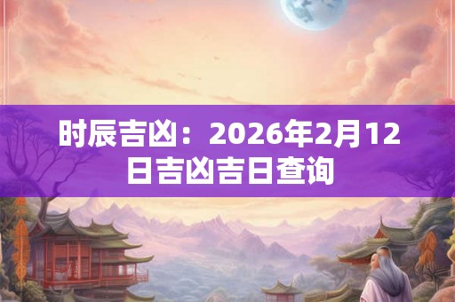 时辰吉凶：2026年2月12日吉凶吉日查询
