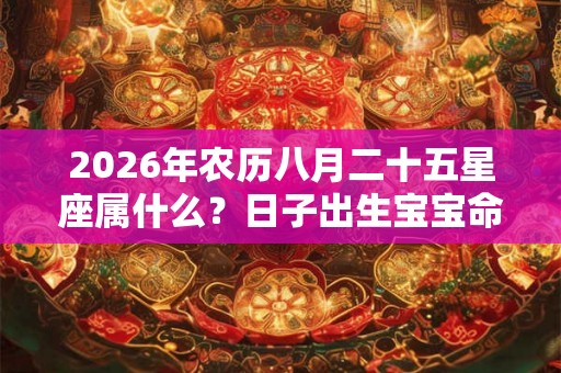 2026年农历八月二十五星座属什么？日子出生宝宝命运？