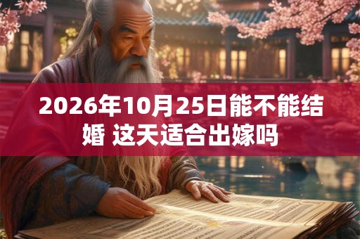 2026年10月25日能不能结婚 这天适合出嫁吗