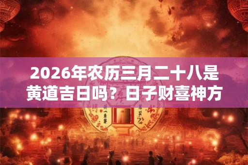 2026年农历三月二十八是黄道吉日吗？日子财喜神方位在哪？