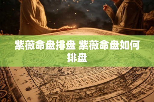 紫薇命盘排盘 紫薇命盘如何排盘