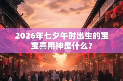 2026年七夕午时出生的宝宝喜用神是什么？