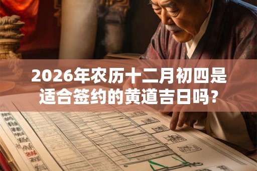 2026年农历十二月初四是适合签约的黄道吉日吗？