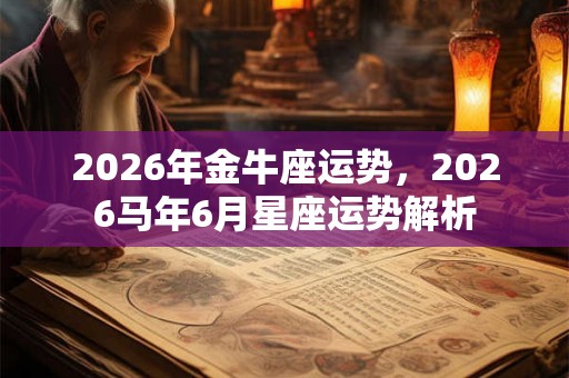 2026年金牛座运势,2026马年6月星座运势解析 2026年金牛座运势,2026马年6月星座运势解析