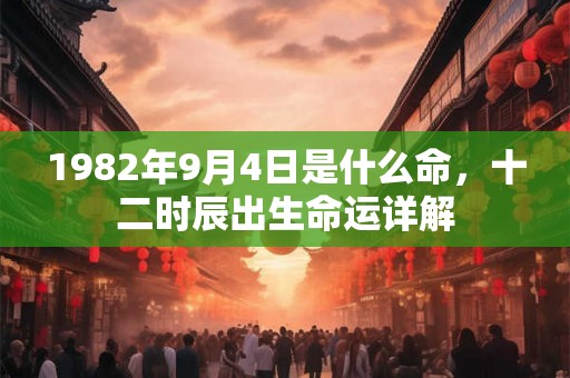 1982年9月4日是什么命，十二时辰出生命运详解