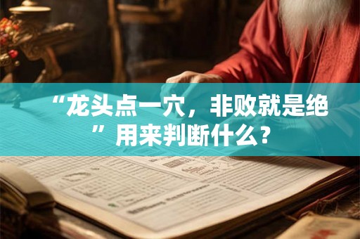 “龙头点一穴，非败就是绝”用来判断什么？