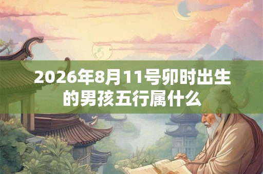 2026年8月11号卯时出生的男孩五行属什么