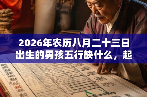 2026年农历八月二十三日出生的男孩五行缺什么，起什么名字好？